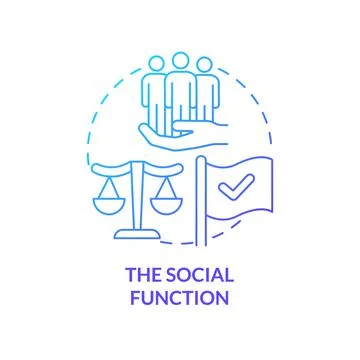 Social function blue gradient concept icon Illustrazione stock
