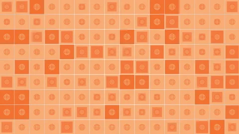 Social globe icons pattern network on yellow gradient Stock Footage 235816425