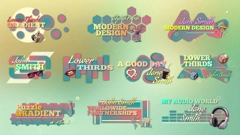 Social Gradient Lower Thirds 스톡 After Effects