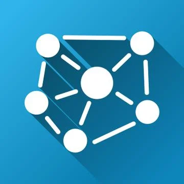 Social Graph Gradient Square Icon Stock Illustration