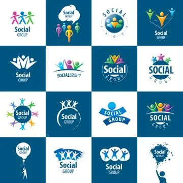 Social Group logos Stock Illustration