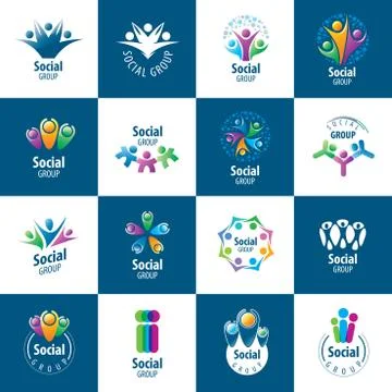 Social Group logos Stock Illustration