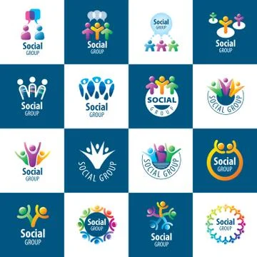 Social Group logos Stock Illustration