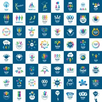 Social Group logos Stock Illustration