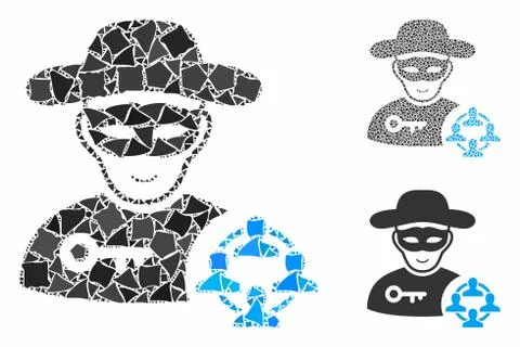 Social hacker Composition Icon of Inequal Elements イラスト素材