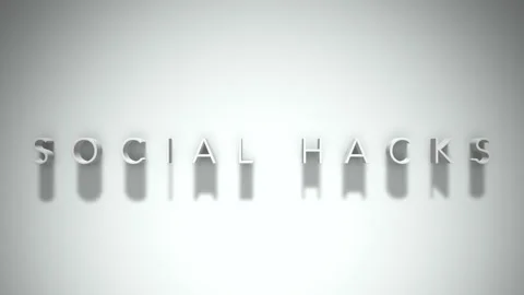 Social hacks 3D title animation white text on a white background Stock Footage 299823644
