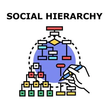 Social hierarchy concept developing a business structure chart Stock Illustration