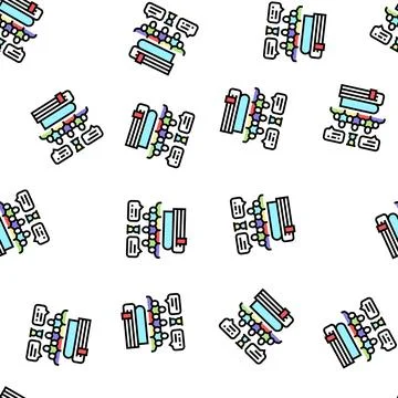 Social history vector seamless pattern Illustrazione stock