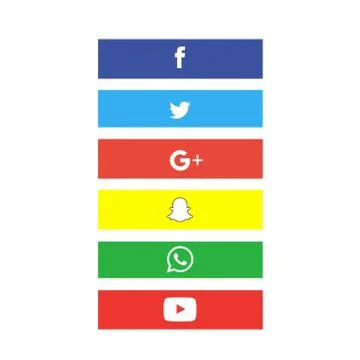 Social icon button set Stock Illustration