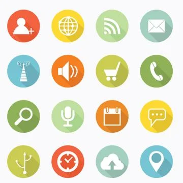 Social icon long shadow design Stock Illustration
