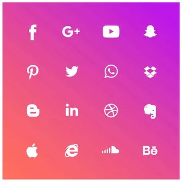 Social Icon set Stock Illustration
