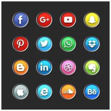Social Icon set Stock Illustration