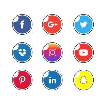 Social Icon set Stock Illustration