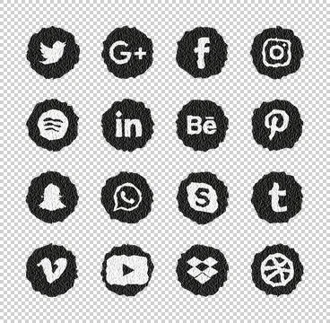Social Icons distorted Stock Illustration