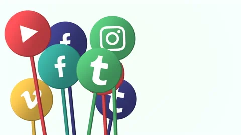 Social icons on network background Vídeos de archivo 166885125