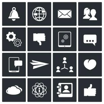 Social icons set Stock Illustration