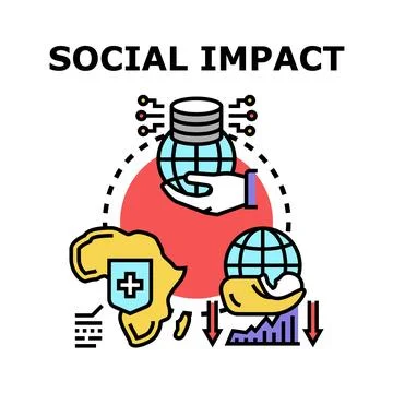 Social impact global development and innovation concept Stock Illustration
