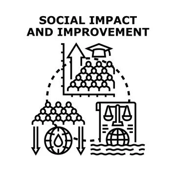 Social impact improvement concept improving community and equity Stock Illustration