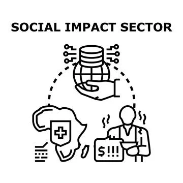 Social impact sector global problem solving concept Stockillustratie