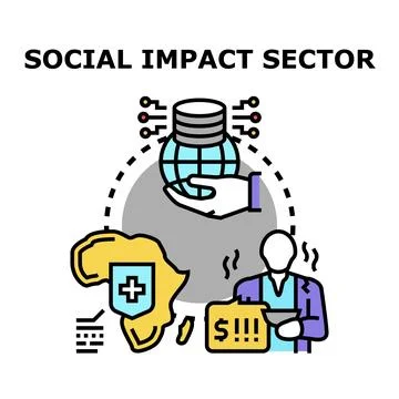 Social impact sector global problem solving concept Stock Illustration