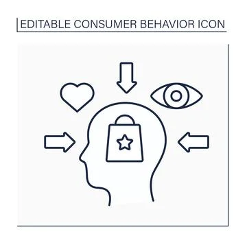 Social influence line icon 스톡 일러스트