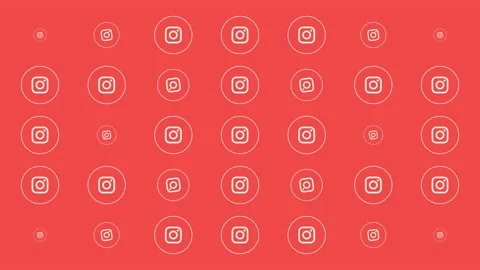 Social Instagram icons pattern on network background Stock Footage 202042640