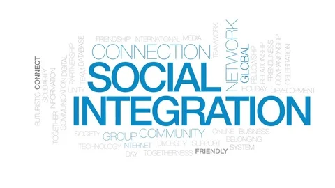 Social integration animated word cloud, text design animation. Kinetic Stock Footage 81151078