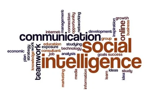Social intelligence word cloud concept Stockillustratie