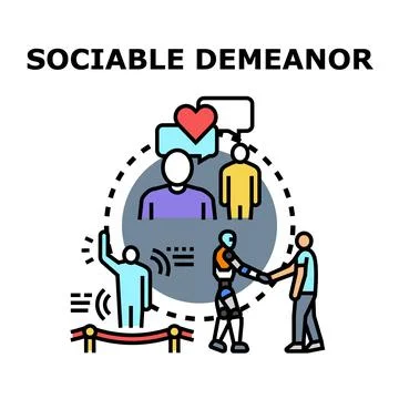 Social interaction between people and artificial intelligence Stock Illustration