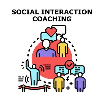 Social interaction coaching developing communication skills Stock Illustration