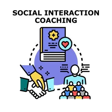 Social interaction coaching developing communication skills Stock Illustration