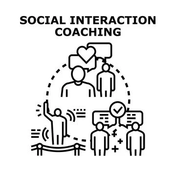 Social interaction coaching developing communication skills Stock Illustration