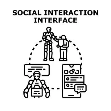Social interaction interface concept vector illustration イラスト素材