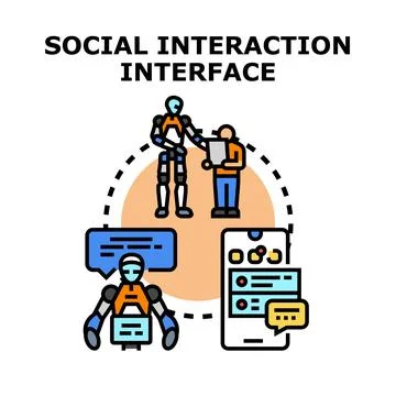 Social interaction interface concept vector illustration 스톡 일러스트