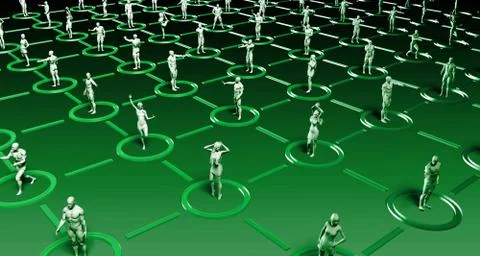 Social Interaction Online Stock Illustration