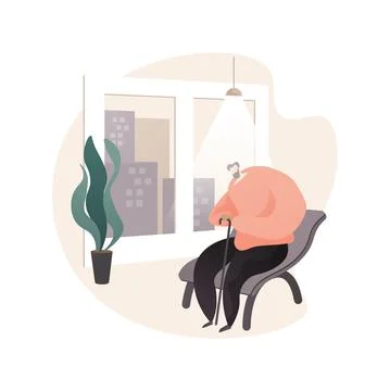 Social isolation abstract concept vector illustration. 스톡 일러스트