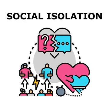 Social isolation concept art indicating communication problems Illustrazione stock