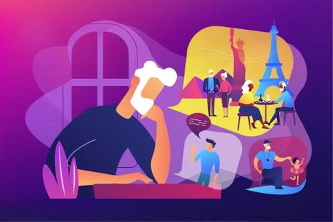 Social isolation concept vector illustration Stock Illustration