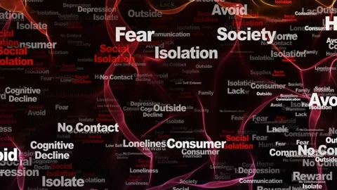SOCIAL ISOLATION Keywords Animation, Background, Loop 스톡 동영상 150016042