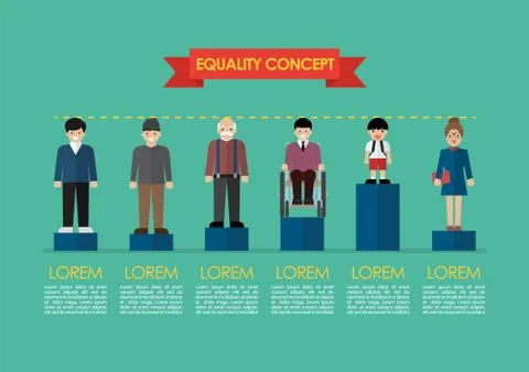 Social issue equality concept infographic Stock Illustration