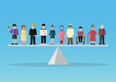 Social issue equality of people concept Stock Illustration