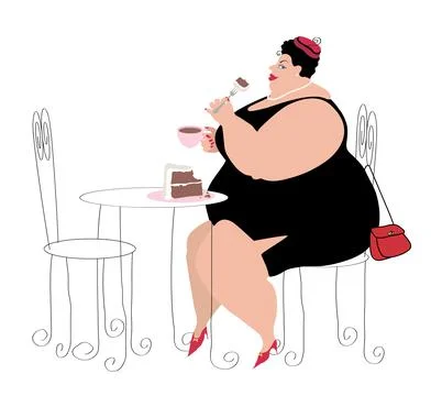 Social Lady of Size 1, Linda Braucht (b.20th Century/American), Computer Illustrazione stock