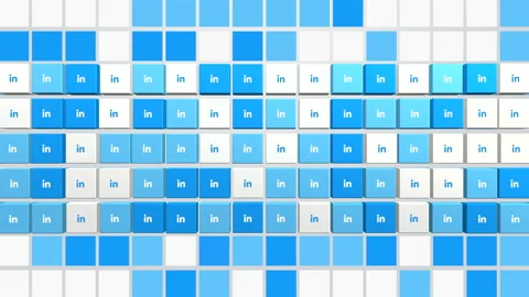 Social LinkedIn icons pattern on network background Stock Footage 195503611