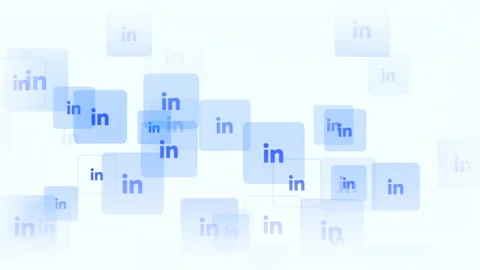 Social LinkedIn icons pattern on network background Stock Footage 202042551