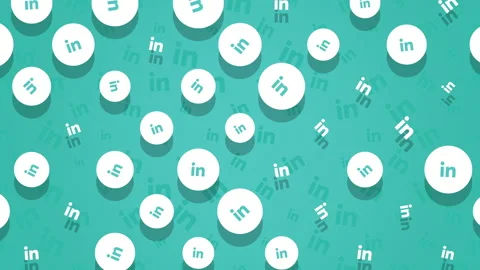 Social LinkedIn icons pattern on network background Stock Footage 202042835