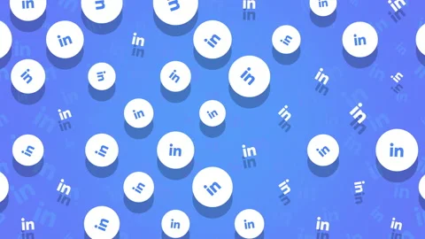 Social LinkedIn icons pattern on network background Stock Footage 202042859