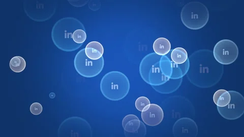Social LinkedIn icons pattern on network background Stock Footage 221303777