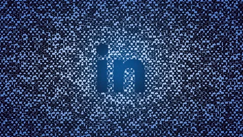 Social LinkedIn icons pattern on network background Stock Footage 221304114