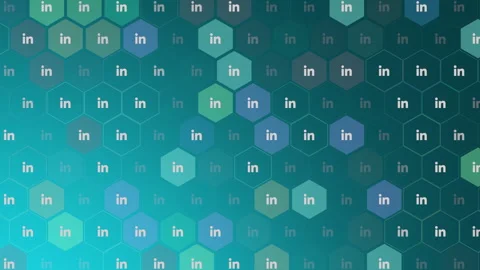 Social LinkedIn icons pattern on network background Stock Footage 242421410