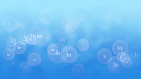 Social LinkedIn icons pattern on network background Stock Footage 249413386